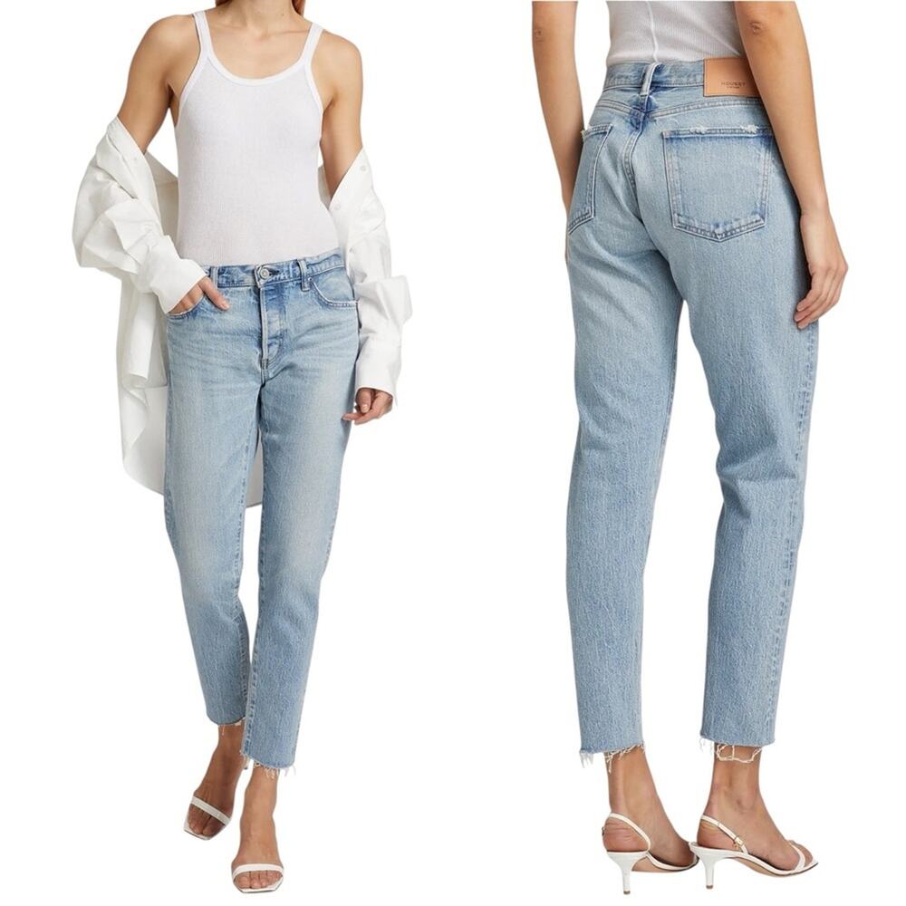 MOUSSY Montura Tapered Straight Leg Raw Hem Jeans